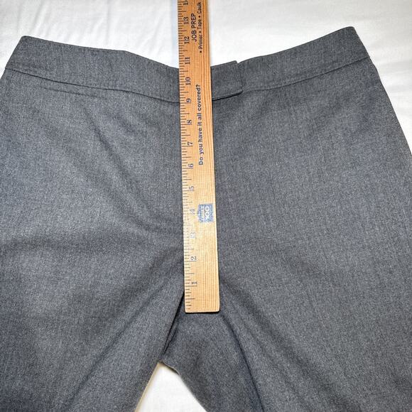 Talbots Womens Petite 12P Italian Wool Pants Gray Lined Wide Leg Cuffed Career - Picture 6 of 13